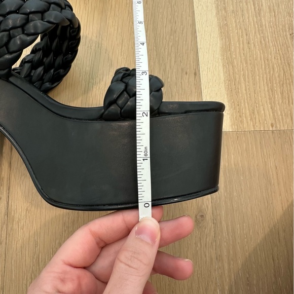 Jeffery Campbell Bamba Braided Platform Heels Black Womens Size 8 Chunky Sandals - Picture 15 of 15